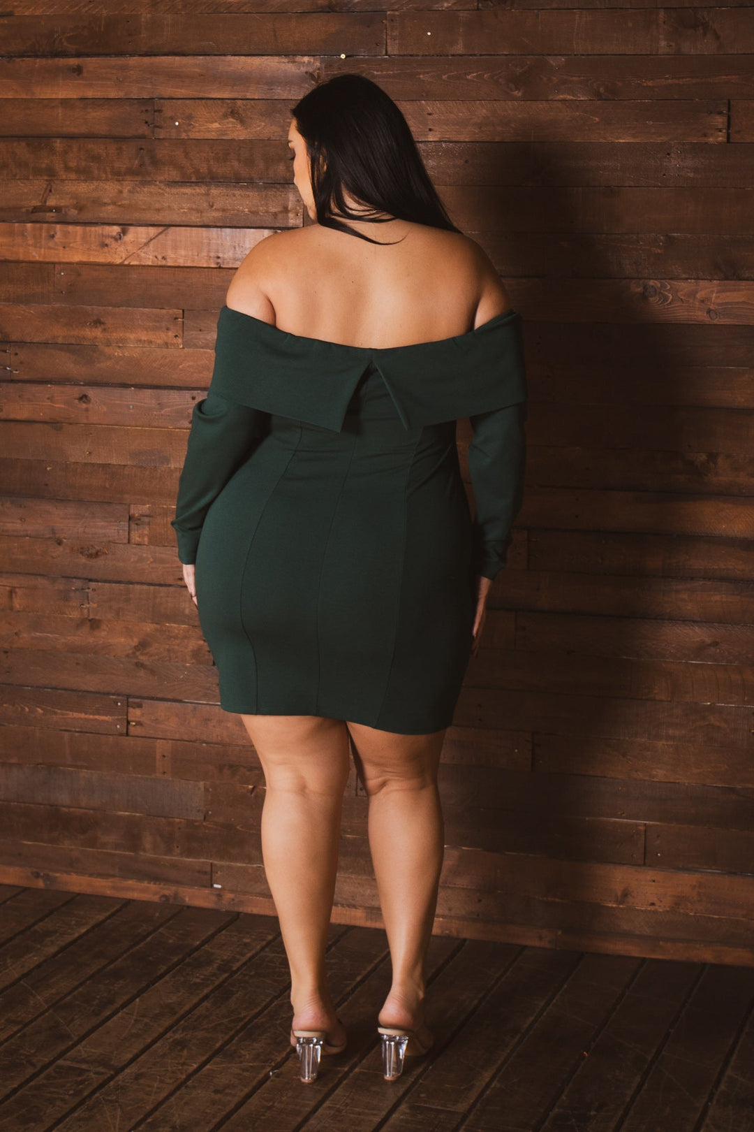 Curvy Sense Inc. Dresses Plus Size Boss Babe Blazer  Dress - Green