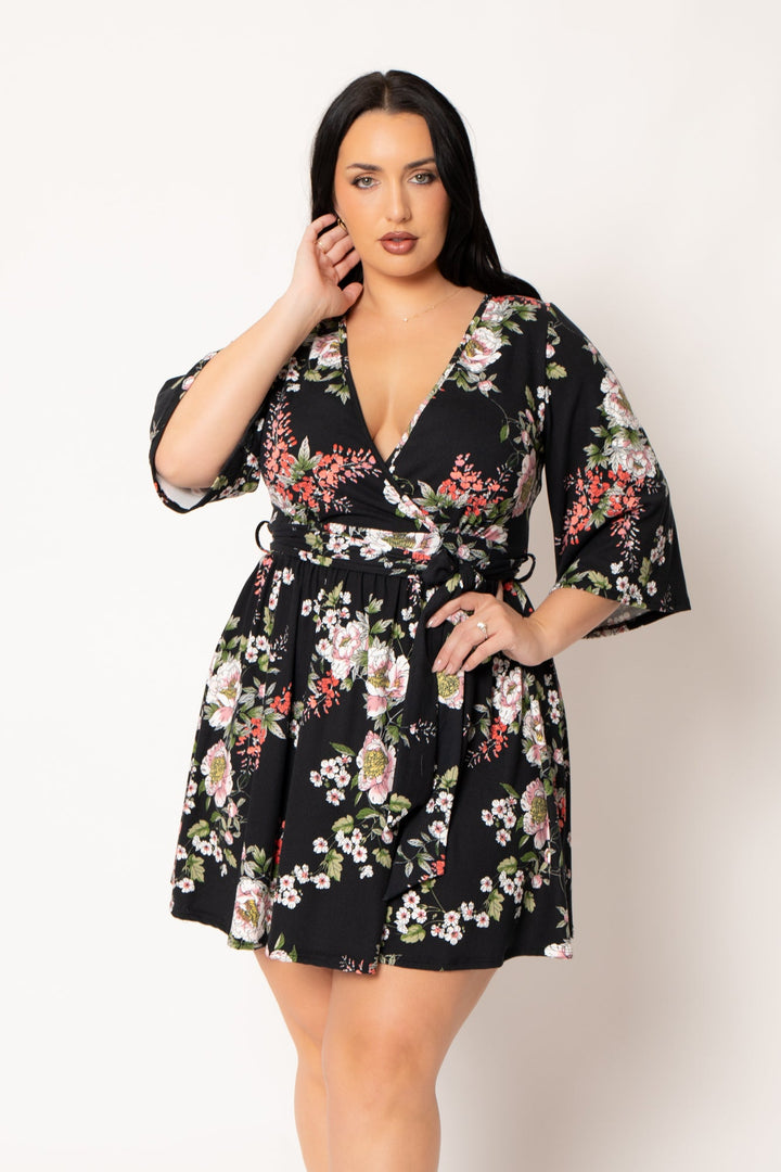 Curvy Sense Inc. Dresses Plus Size Camellia Charm Dress - Black