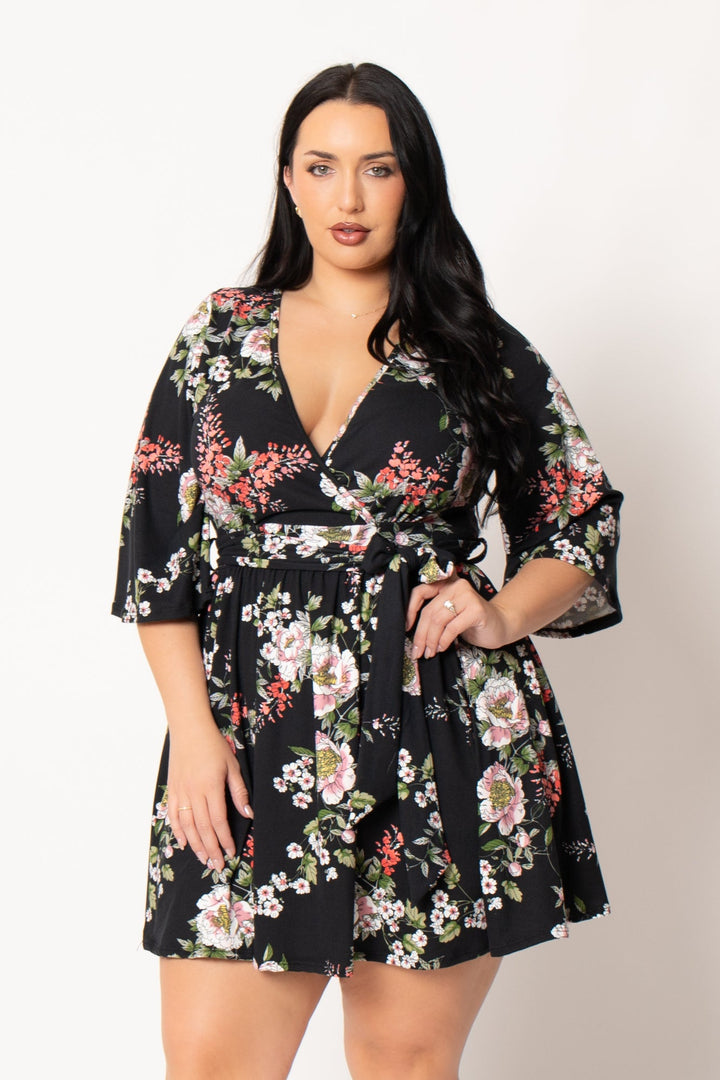 Curvy Sense Inc. Dresses Plus Size Camellia Charm Dress - Black