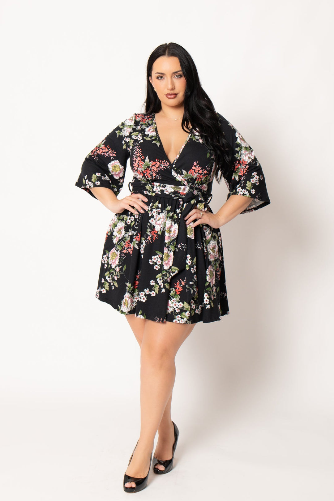 Curvy Sense Inc. Dresses Plus Size Camellia Charm Dress - Black