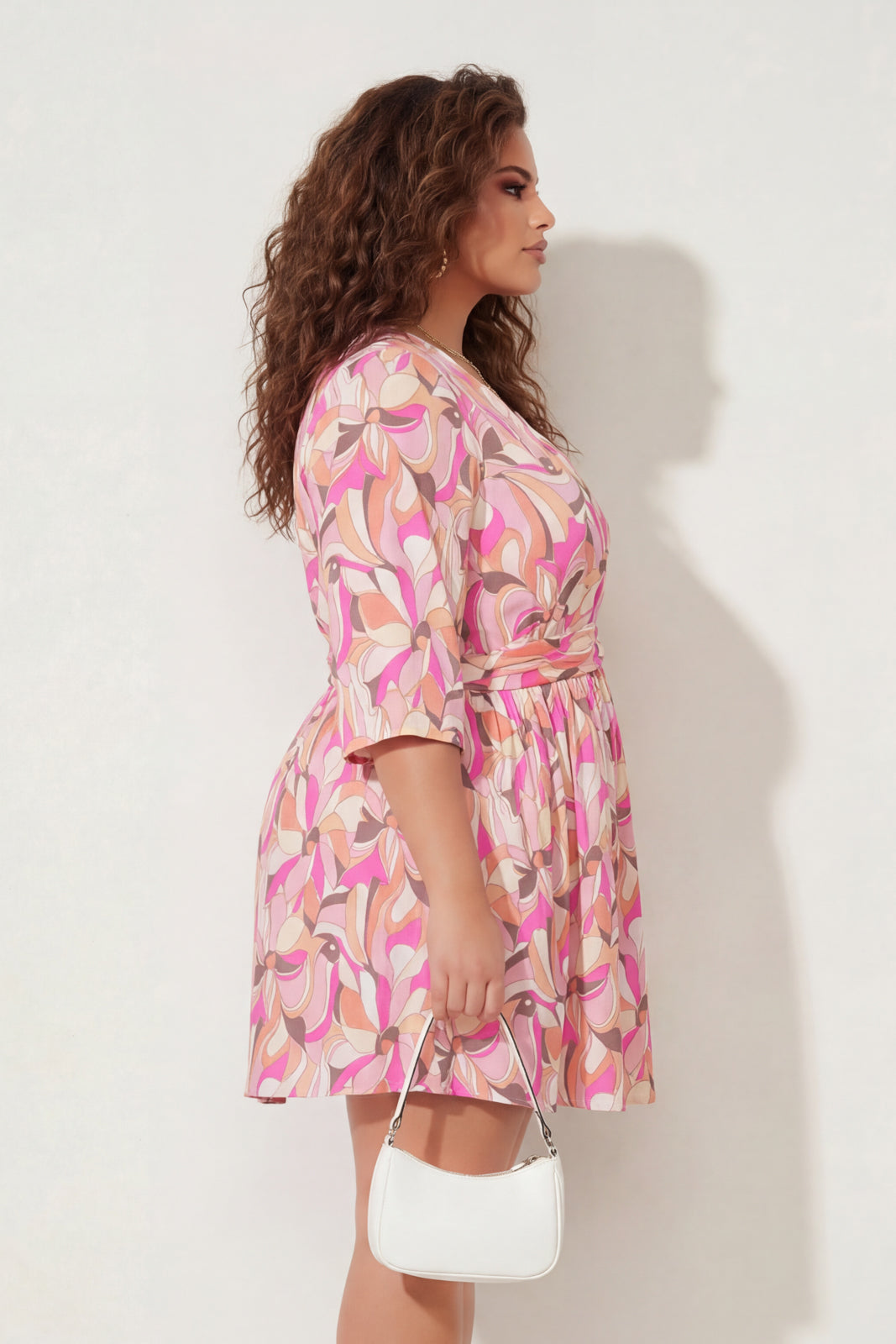 Curvy Sense Inc. Dresses Plus Size Camellia Charm Dress - Pink