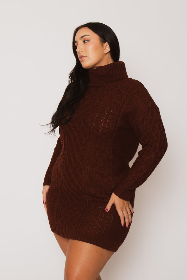 China Dresses Plus Size Camille Sweater Dress - Brick