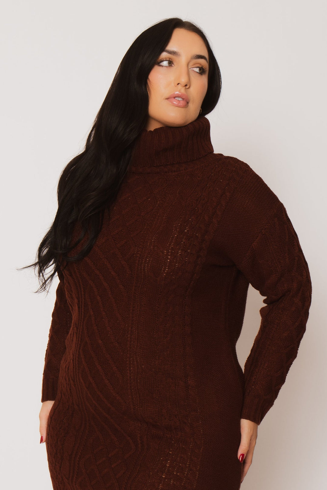 China Dresses Plus Size Camille Sweater Dress - Brick