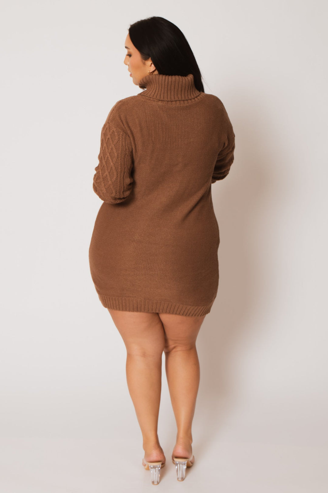 China Dresses Plus Size Camille Sweater Dress - Brown