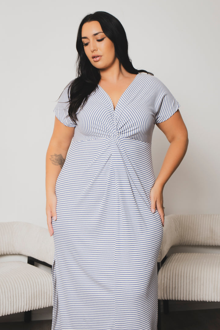 CULTURE CODE Dresses Plus Size Cayce Front Twist  Maxi Dress  - Blue