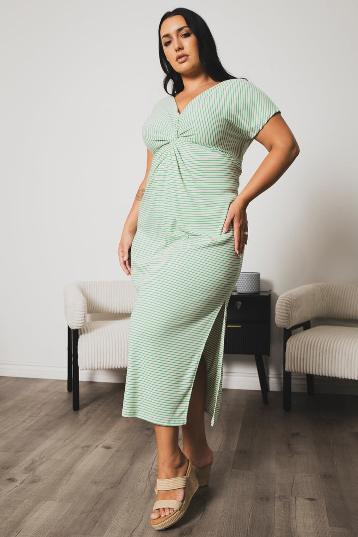 CULTURE CODE Dresses Plus Size Cayce Front Twist  Maxi Dress  - Green