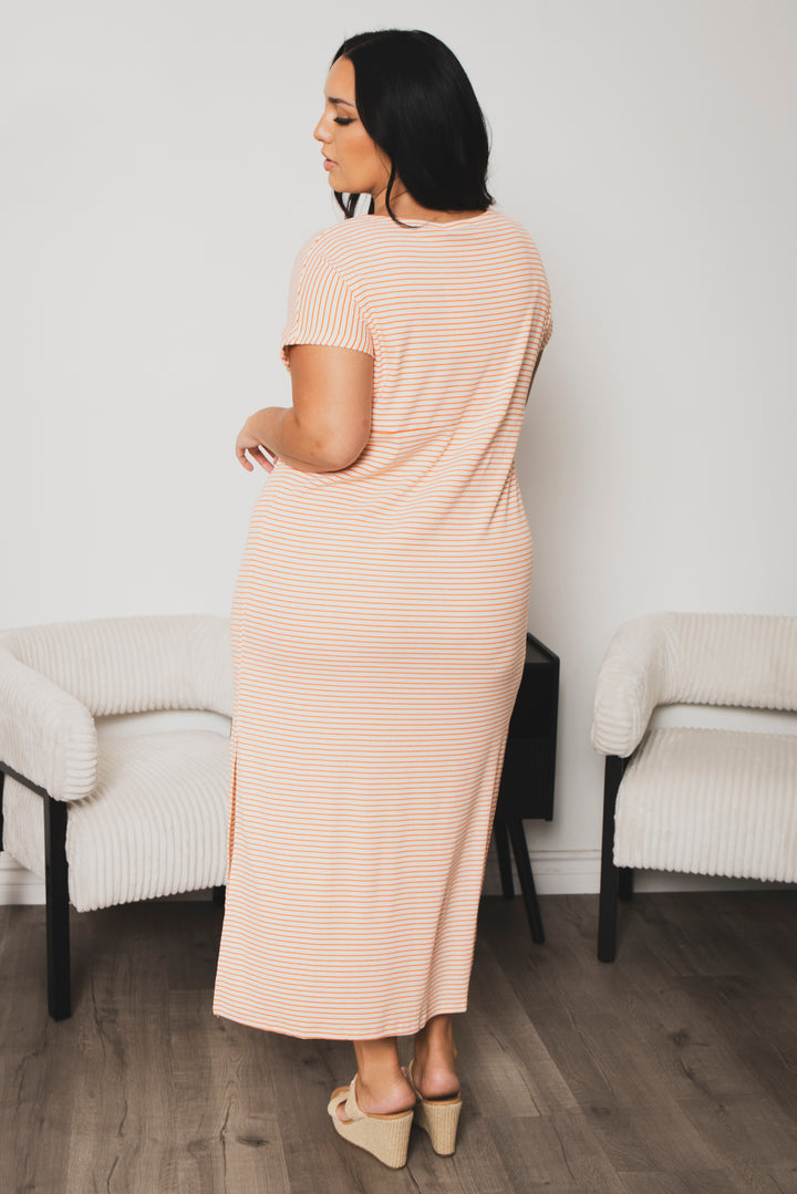CULTURE CODE Dresses Plus Size Cayce Front Twist  Maxi Dress  - Orange