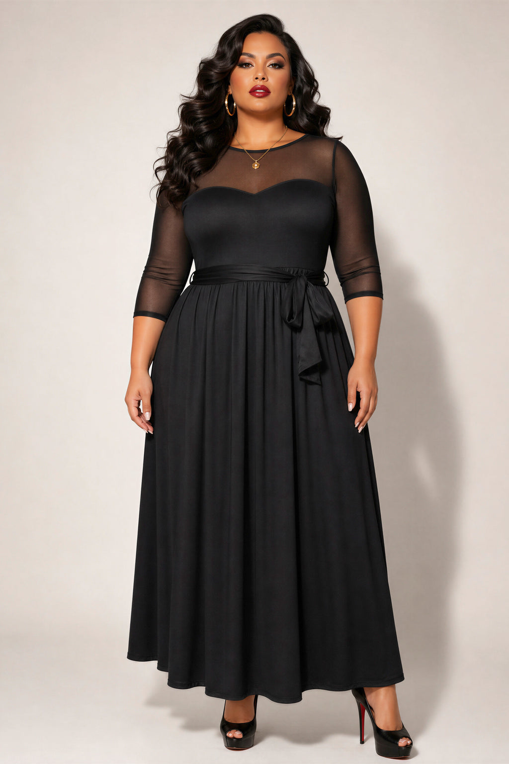 plus size mesh maxi dress Celeste Dress- Black 2X / Black Badge: newseasonsale line skirt Amelie One-Shoulder Accordion Pleat Size:18m