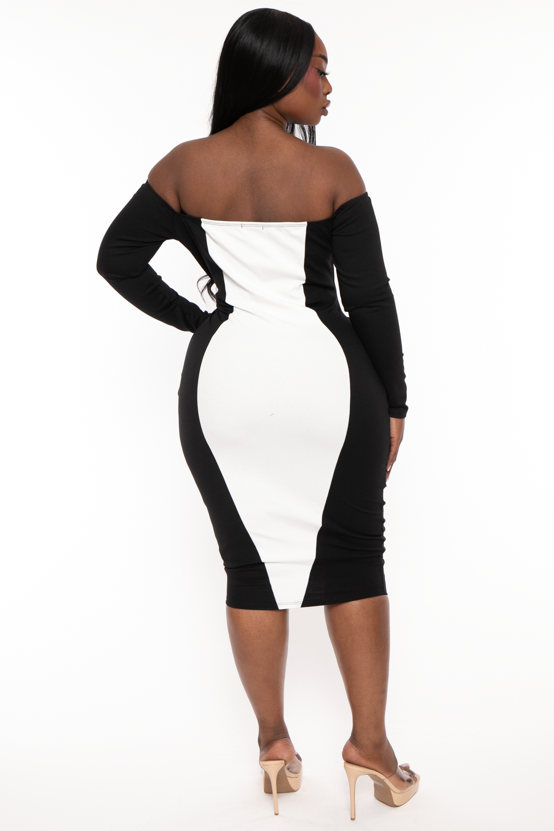 Curvy Sense Dresses Plus Size Celestielle Hour Glass Illusion  Dress - White