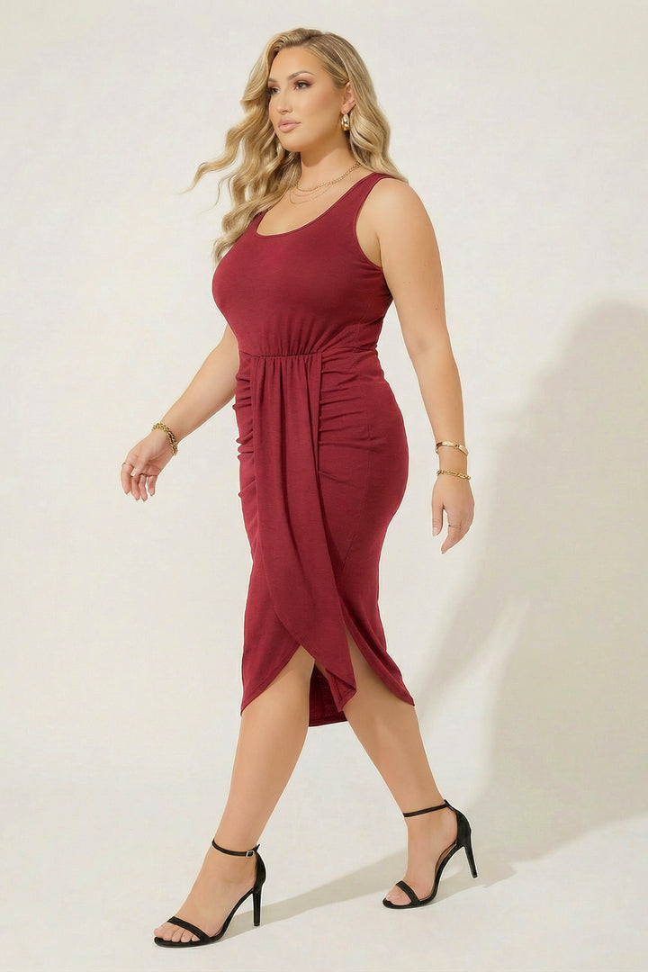Curvy Sense Inc. Dresses Plus Size Chic Command Dress - Burgundy
