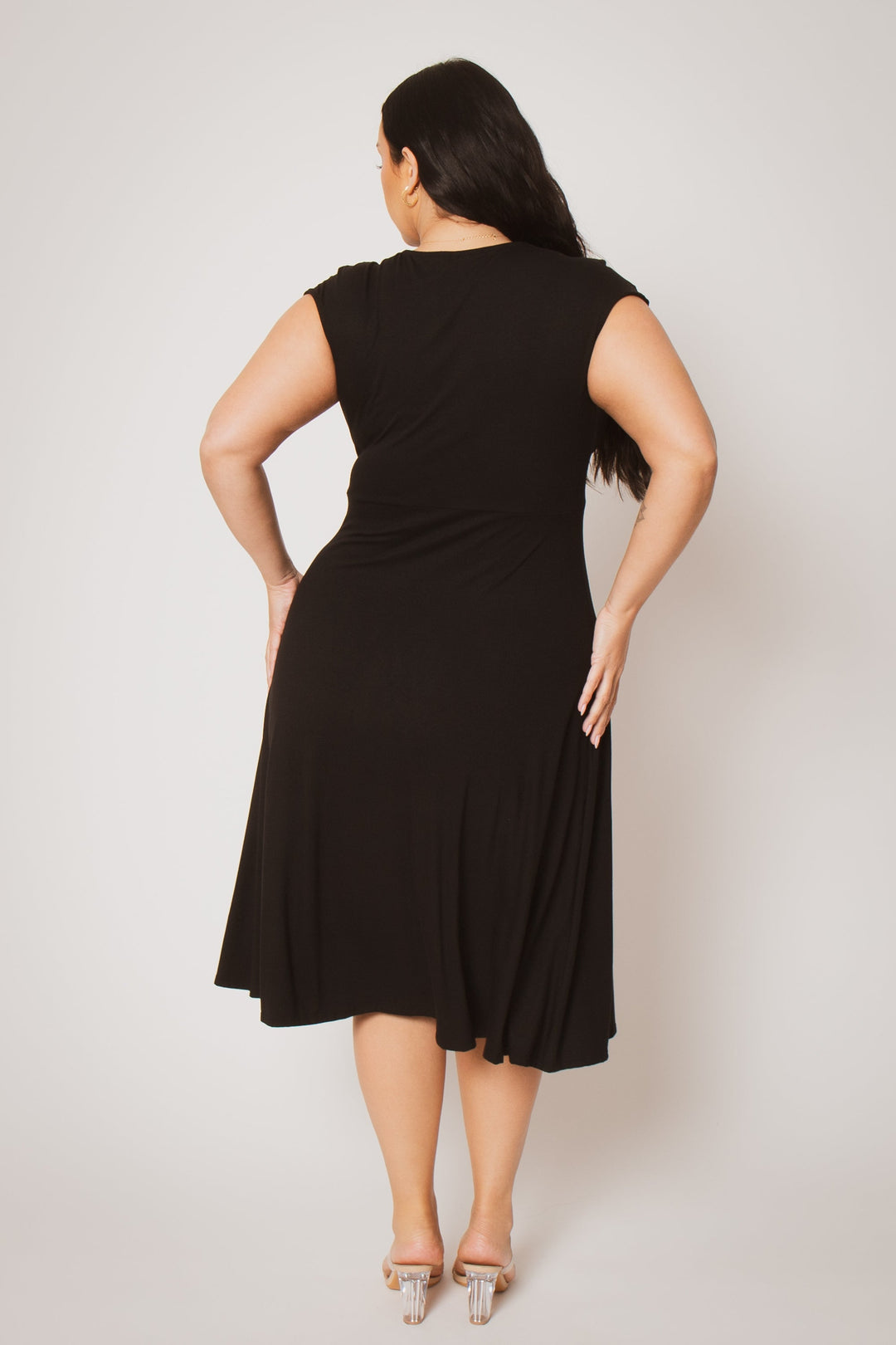 Curvy Sense Inc. Dresses Plus Size Classic Curve Midi - Black