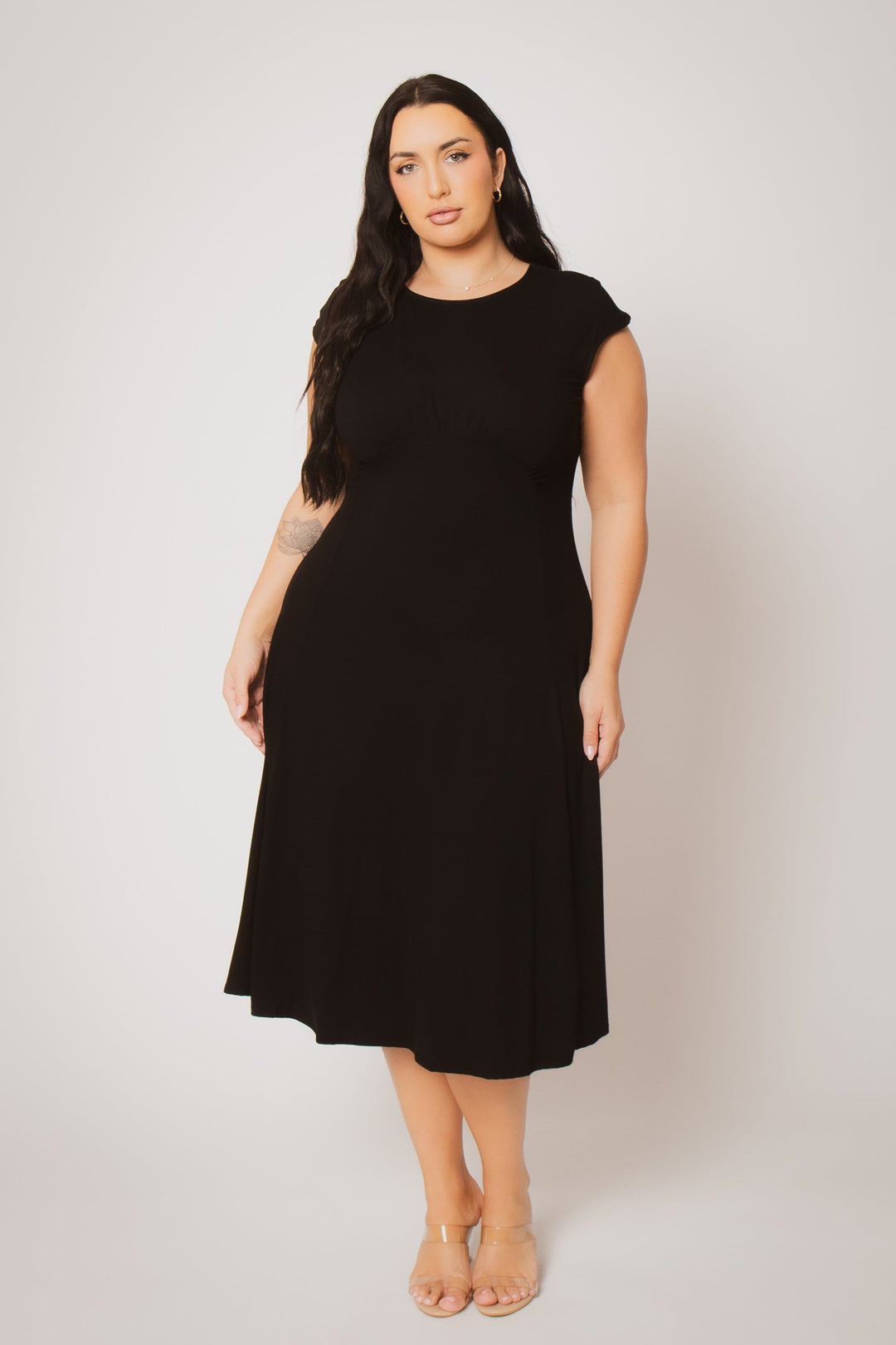 Curvy Sense Inc. Dresses Plus Size Classic Curve Midi - Black