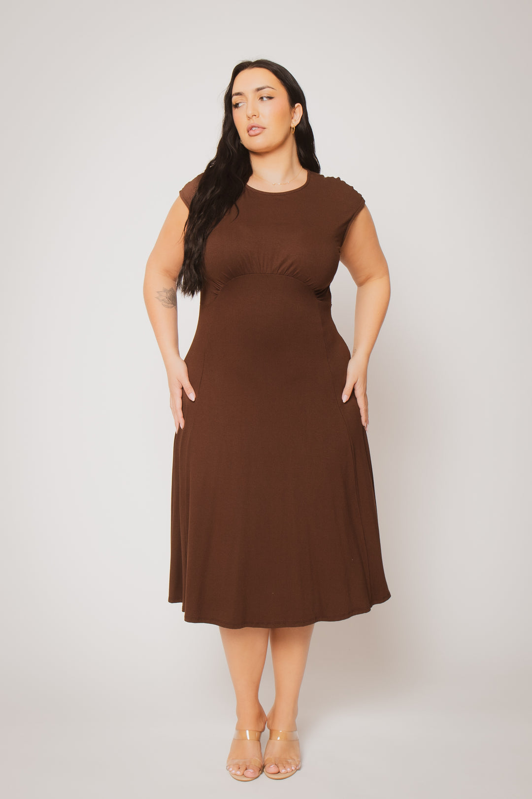 Plus Size Classic Curve Midi - Brown Plus Size Classic Curve Midi - Brown