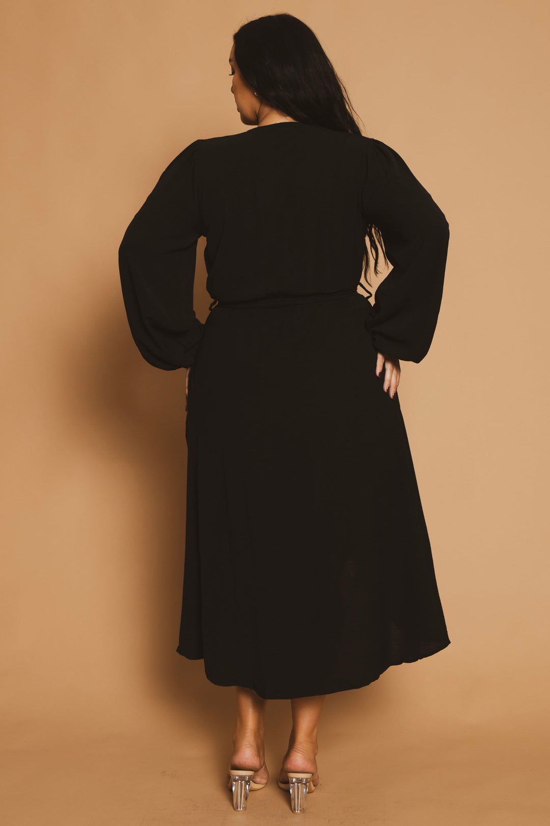 Plus Size Classic Wrap Belted Dress