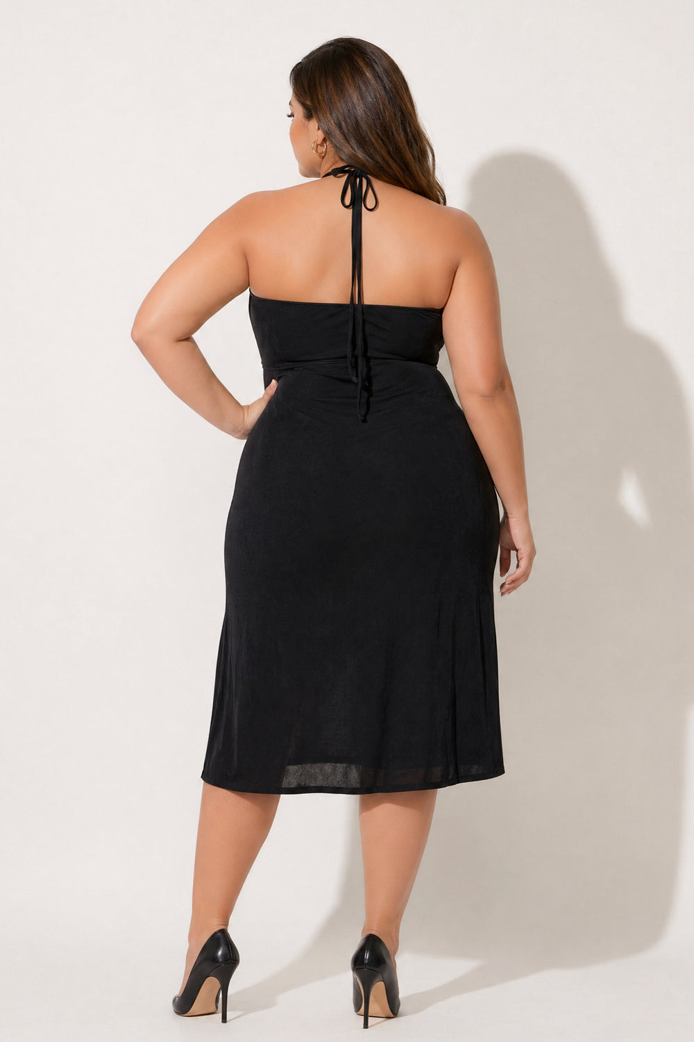 Curvy Sense Inc. Dresses Plus Size Cleo Ruched Ring Dress - Black