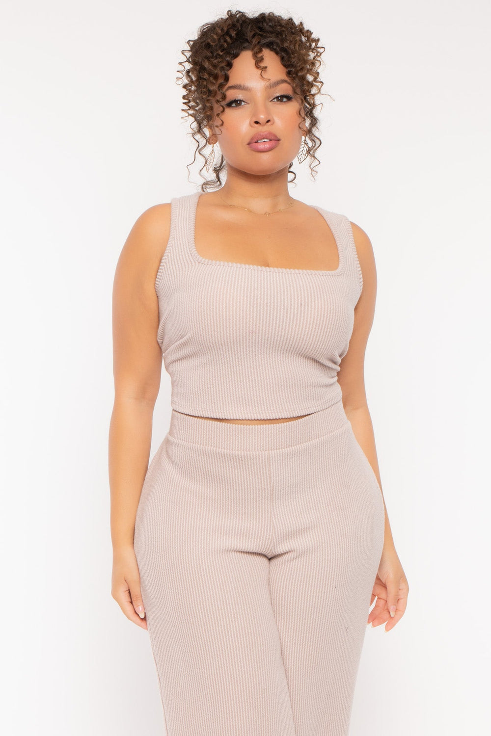 Curvy Sense Dresses Plus Size Colette 3Pc Matching Set- Taupe