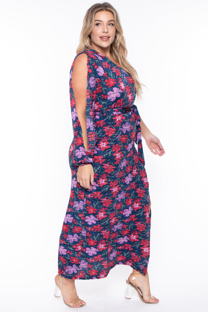 Curvy Sense Dresses Plus Size Condesa Asymmetric Dress - Multi