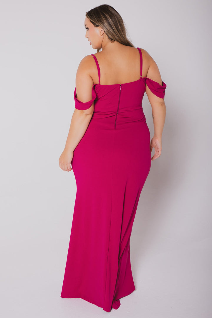 SYMPHONY Dresses Plus Size Corinne Rhinestone Dress Dress- Magenta