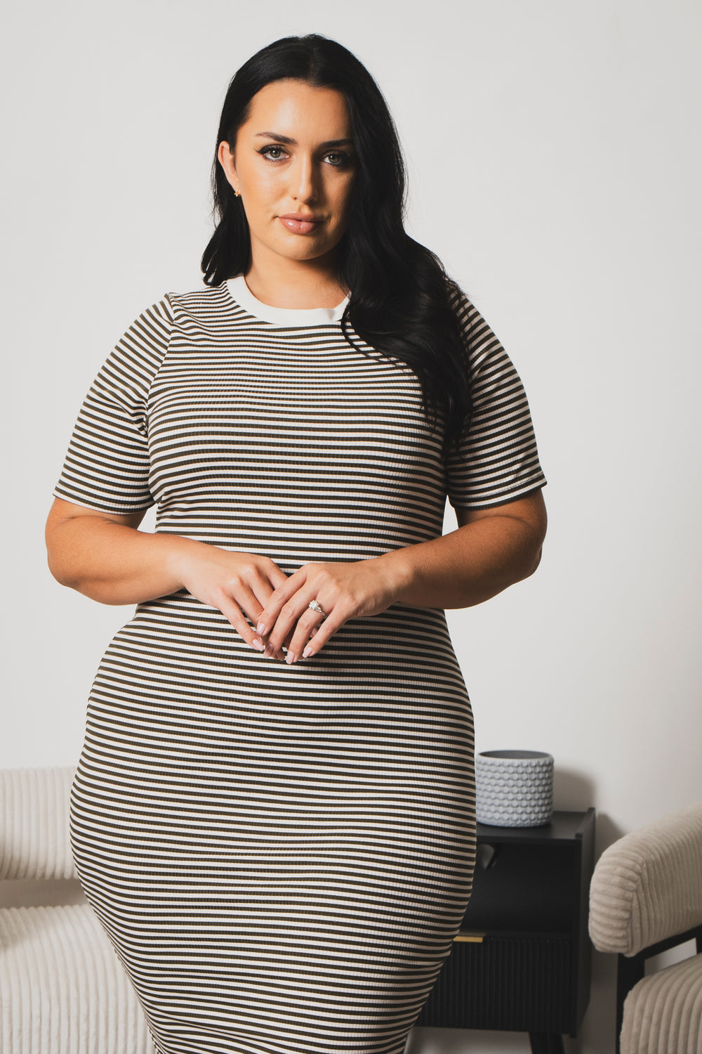 Curvy Sense Inc. Dresses Plus Size Daily Delight Dress - Olive
