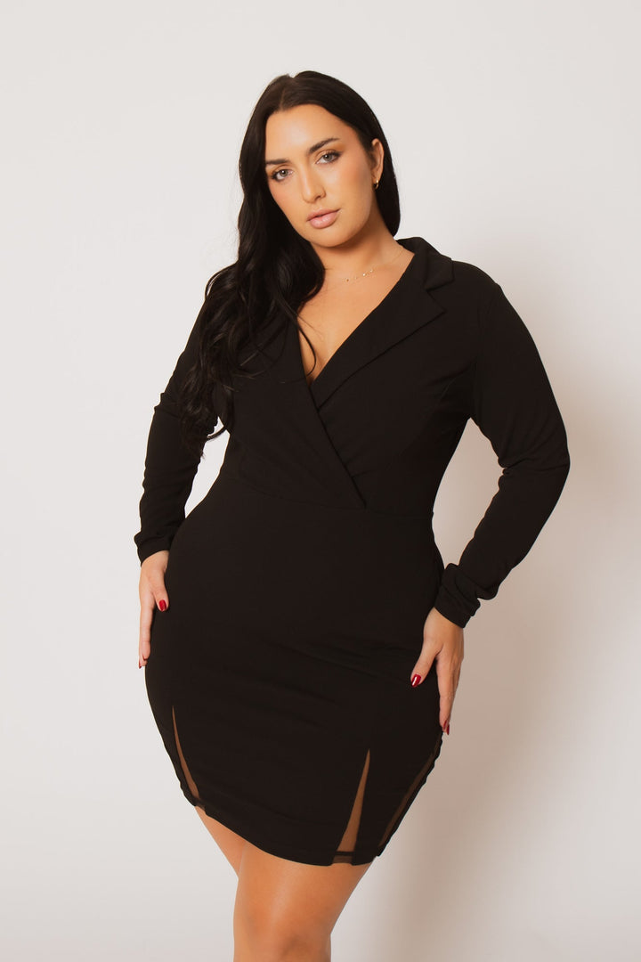 SYMPHONY Dresses Plus Size Danica Blazer Dress - Black