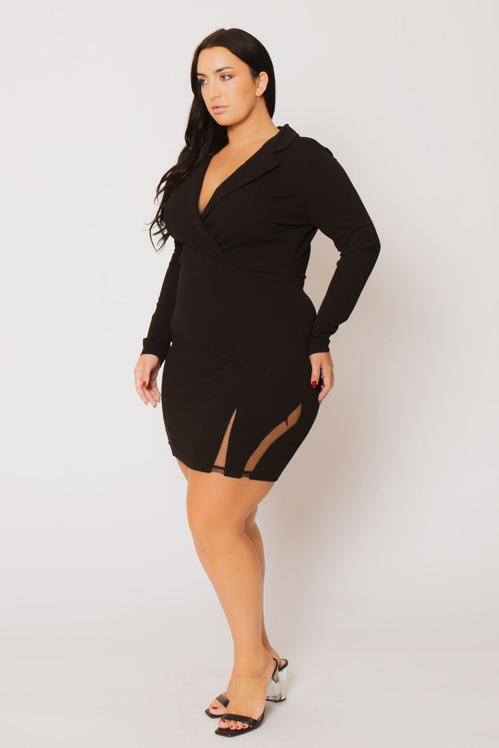 SYMPHONY Dresses Plus Size Danica Blazer Dress - Black