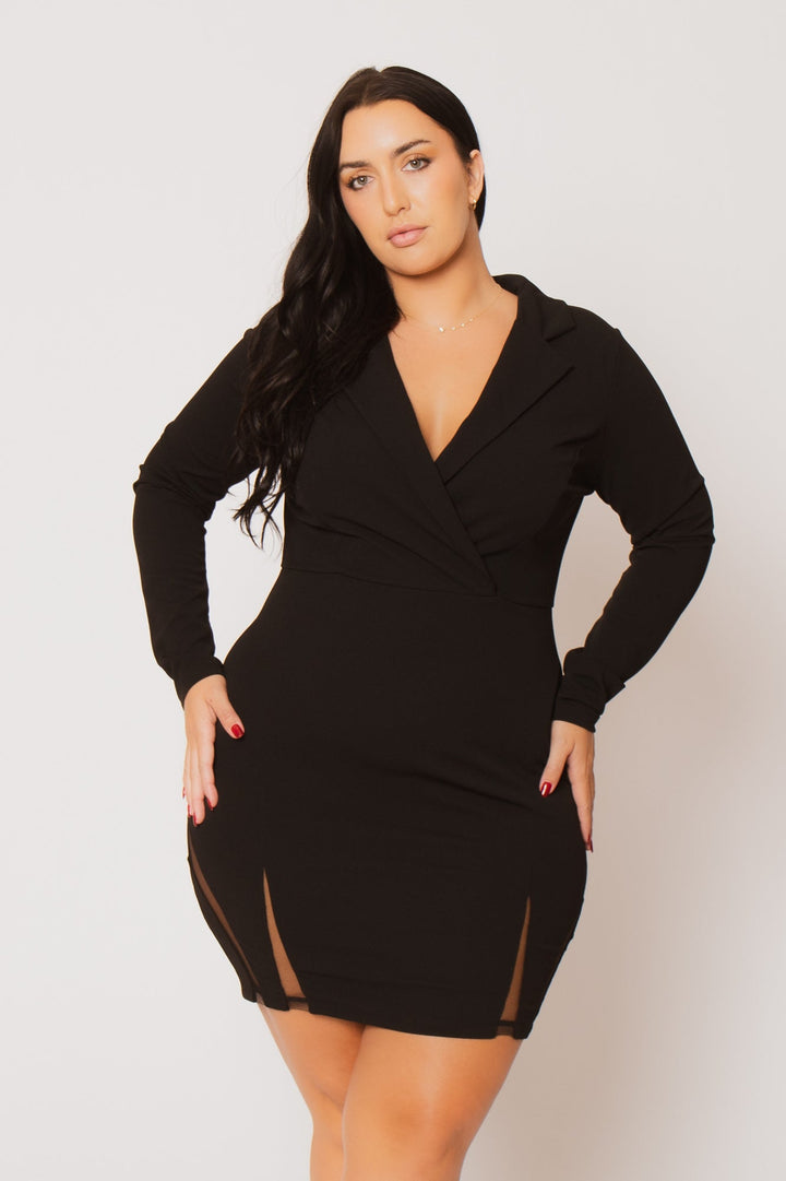 SYMPHONY Dresses Plus Size Danica Blazer Dress - Black