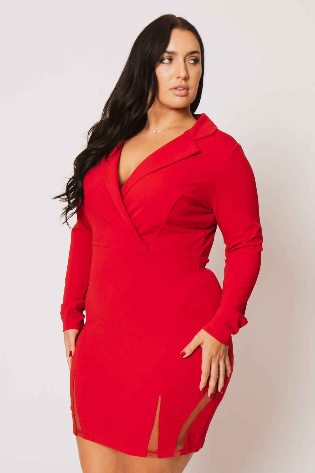 SYMPHONY Dresses Plus Size Danica Blazer Dress - Red