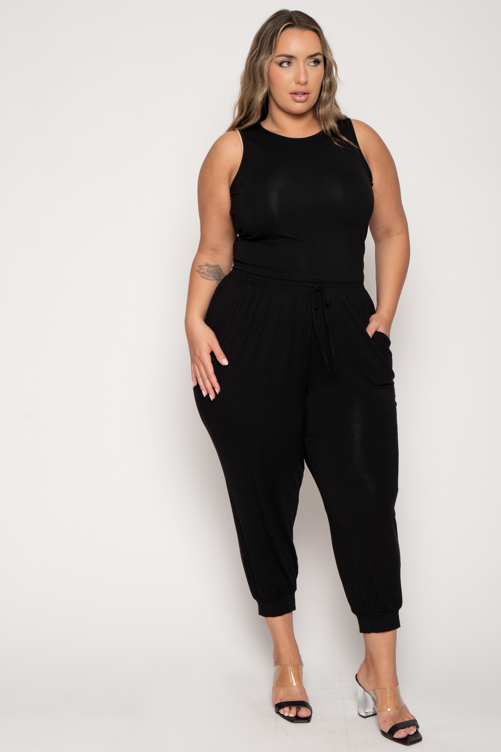 Curvy Sense Dresses Plus Size Dariann 3pc Matching Set- Black