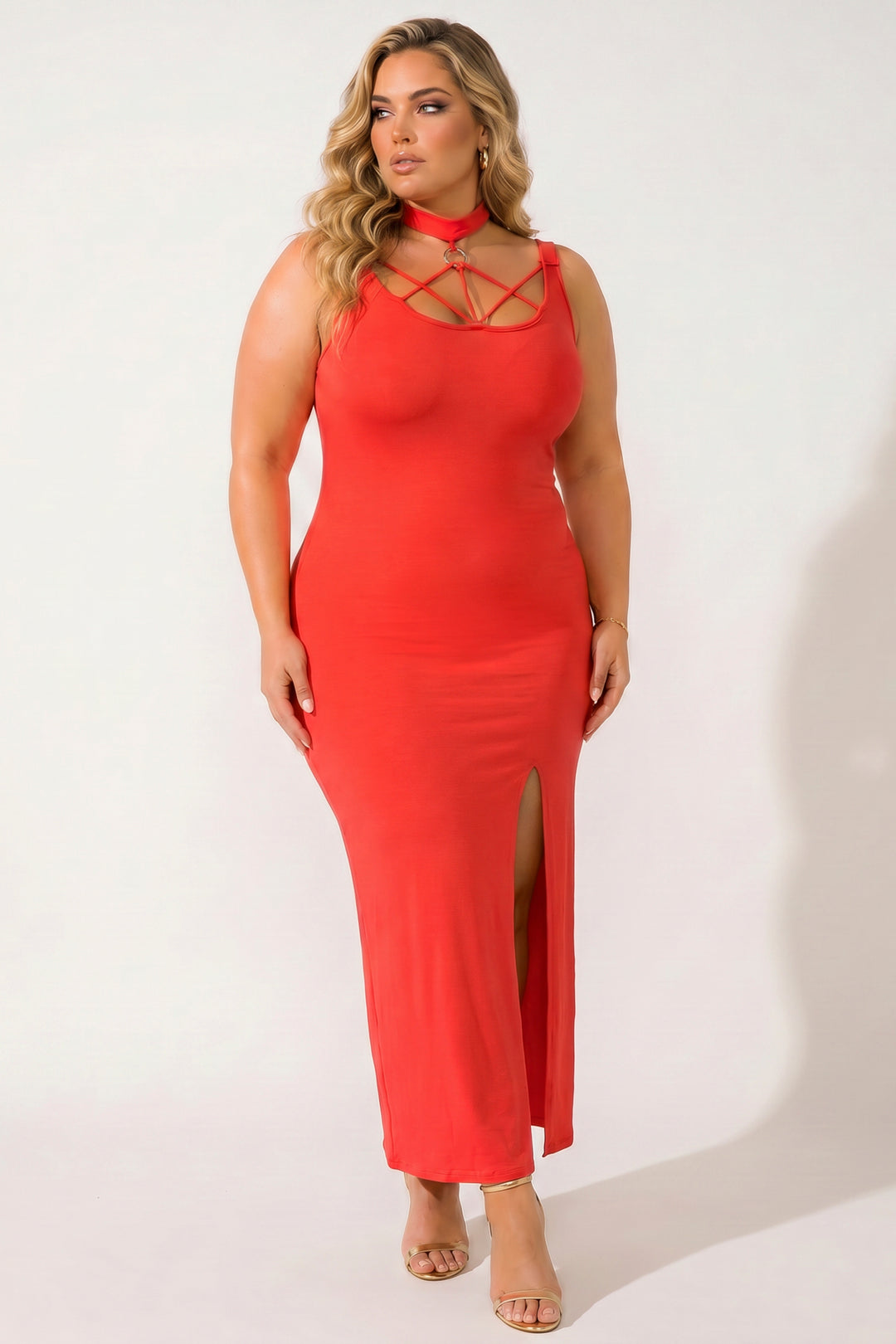 K TOO Dresses Plus Size Daring Escape Dress - Coral