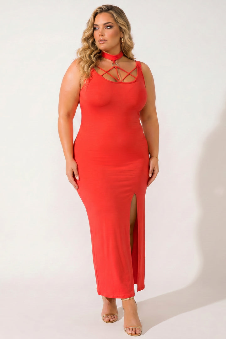 K TOO Dresses Plus Size Daring Escape Dress - Coral