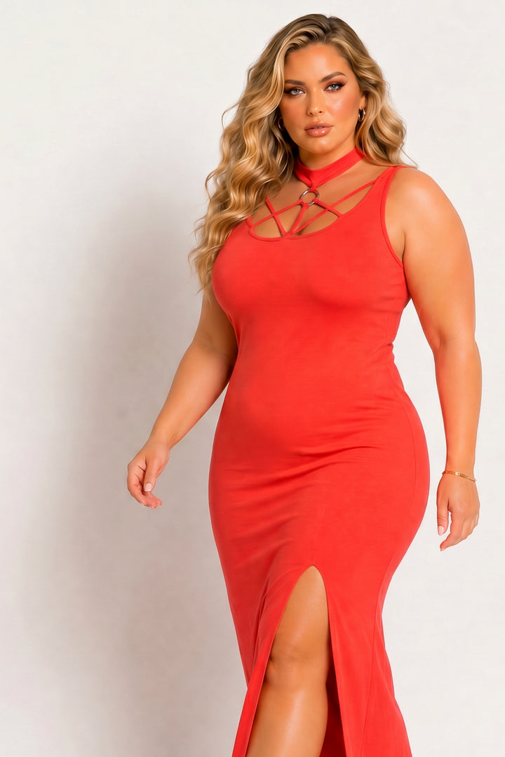 K TOO Dresses Plus Size Daring Escape Dress - Coral
