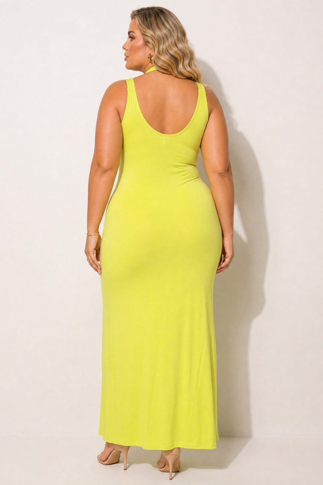 maxi yellow plus size dress Textured Knit Sleeveless Ruffle Tiered Available In Plus Sizes Plus Size Ruffle Maxi Dress