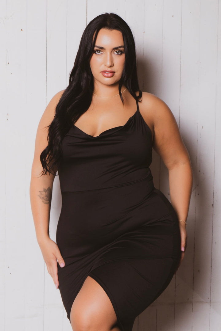 Bluebell Dresses Plus Size Dayanna Asymmetric Dress - Black