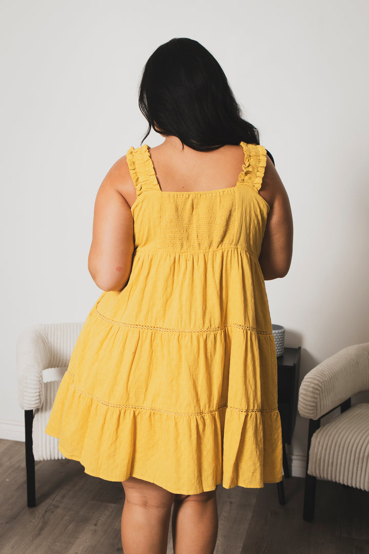 Simi Bloom Dresses Plus Size Daydream Stroll Dress - Mustard