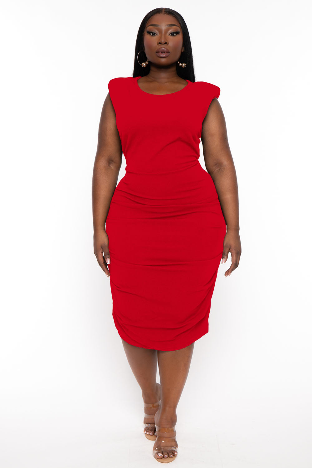 SYMPHONY Dresses 1X / Red Plus Size Devon Open Back Dress - Red