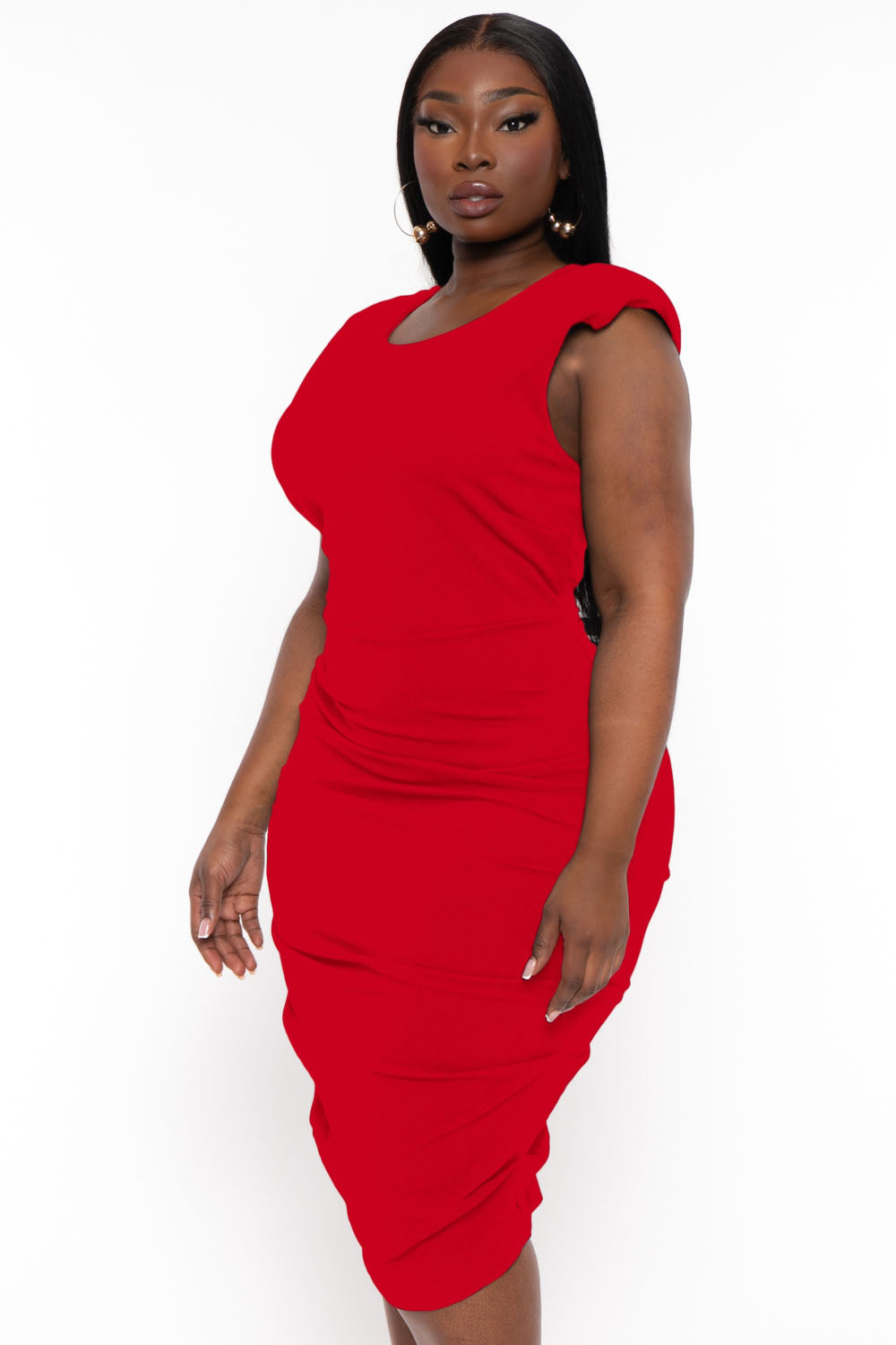 SYMPHONY Dresses Plus Size Devon Open Back Dress - Red