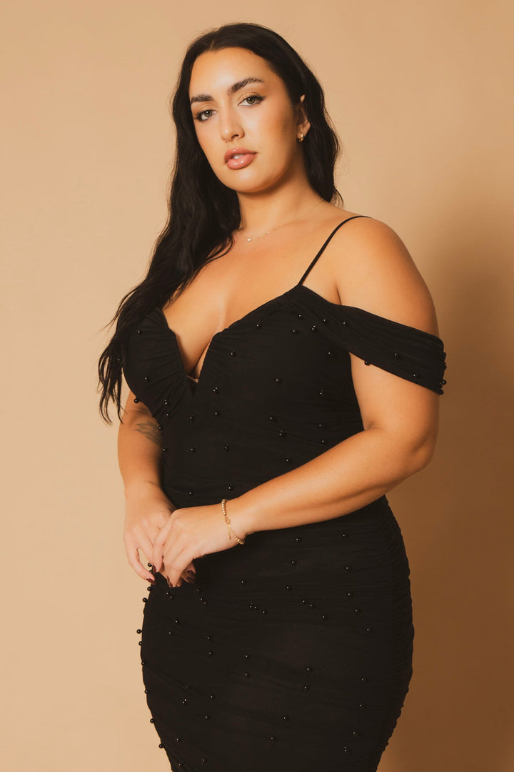 Bluebell Dresses Plus Size Divine Pearl Dress - Black