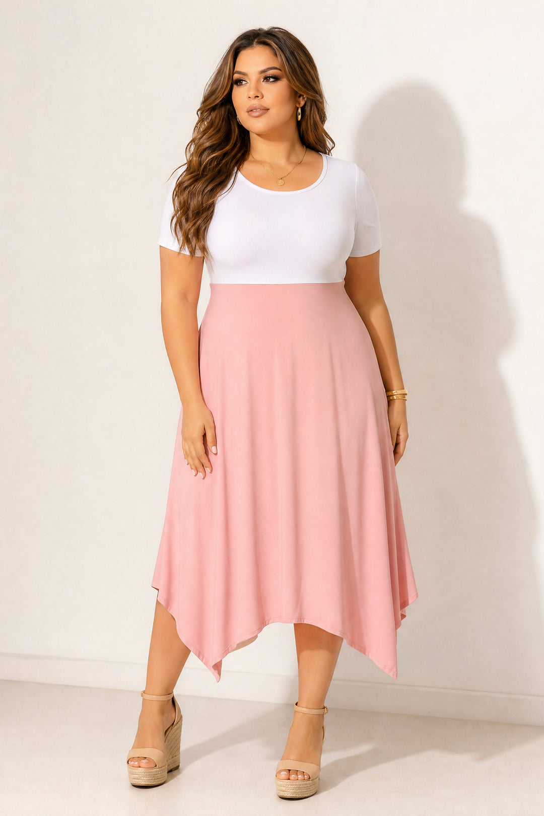 Curvy Sense Inc. Dresses Plus Size Effortless Elegance Dress - Blush