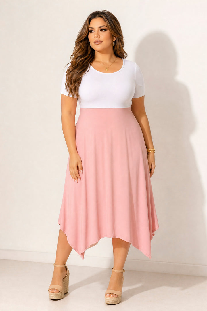 Curvy Sense Inc. Dresses Plus Size Effortless Elegance Dress - Blush