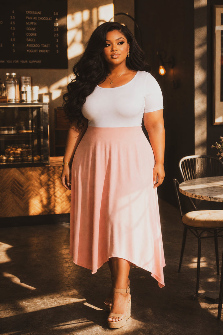 Curvy Sense Inc. Dresses Plus Size Effortless Elegance Dress - Blush
