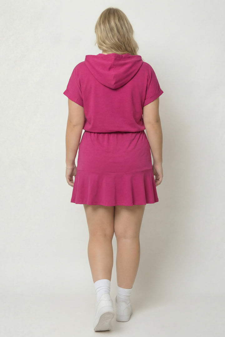 Curvy Sense Inc. Dresses Plus Size Effortless Vibe Dress - Fuchsia