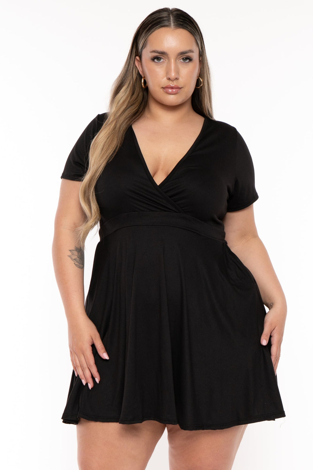 Curvy Sense Dresses Plus Size Elaine Flare Dress - Black