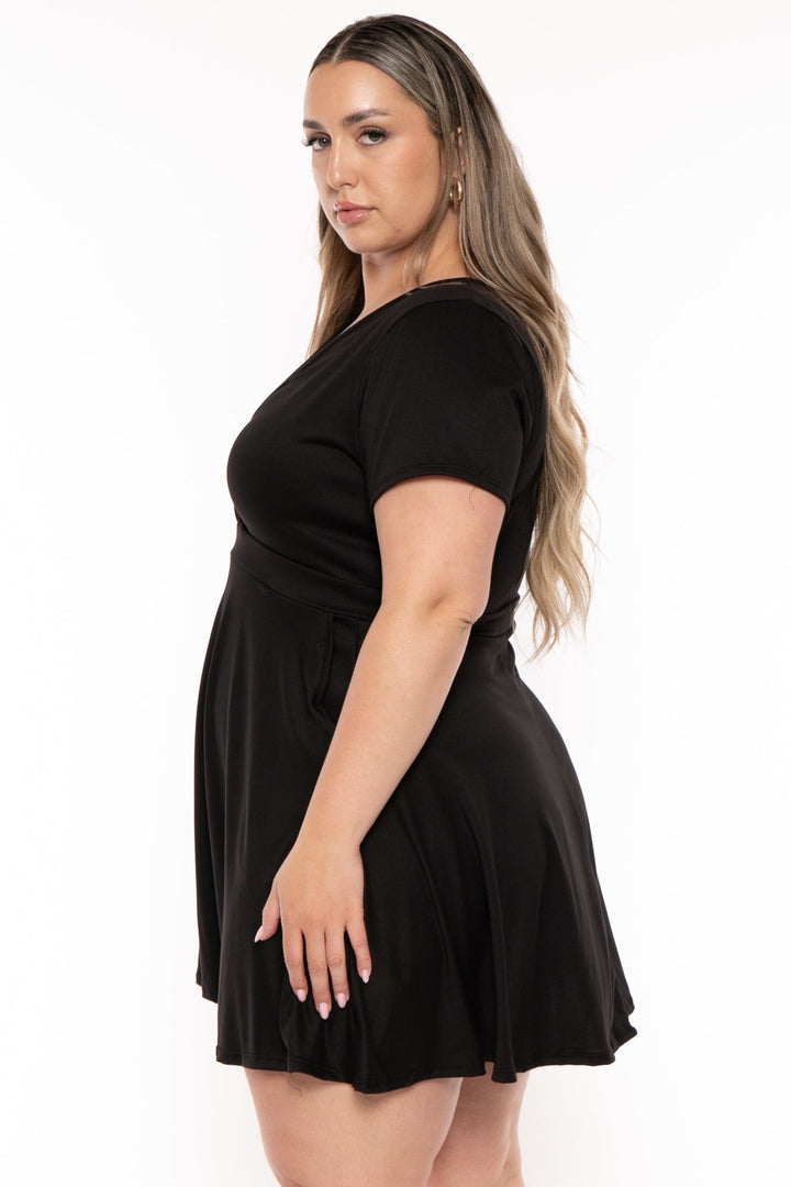 Curvy Sense Dresses Plus Size Elaine Flare Dress - Black