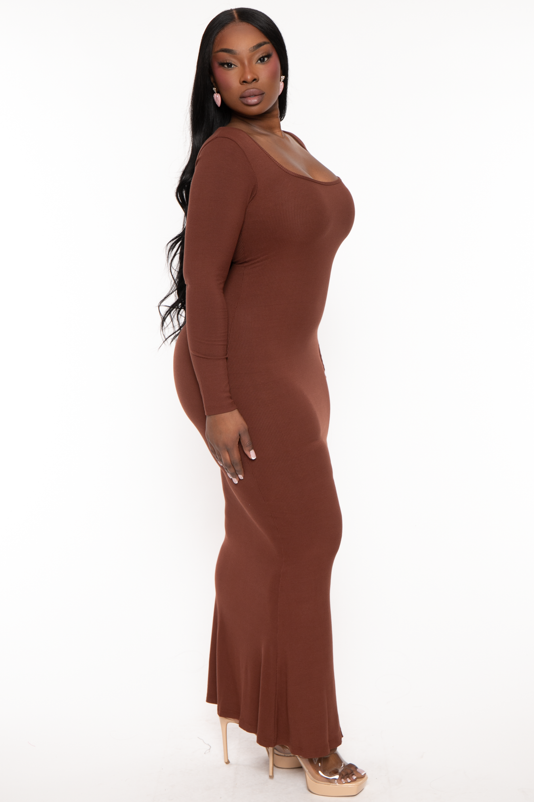 XIAMEN HEXIN INTERNATIONAL Dresses Plus Size Elanor Shapeware Dress - Brown