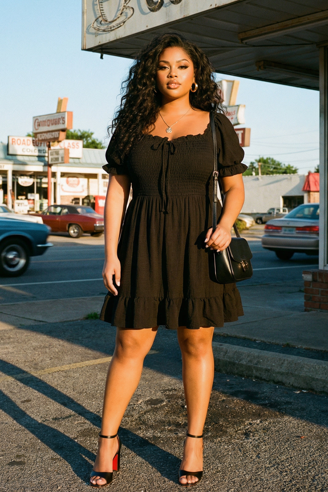 Winslow Dresses Plus Size Elena Ruffle Dress - Black