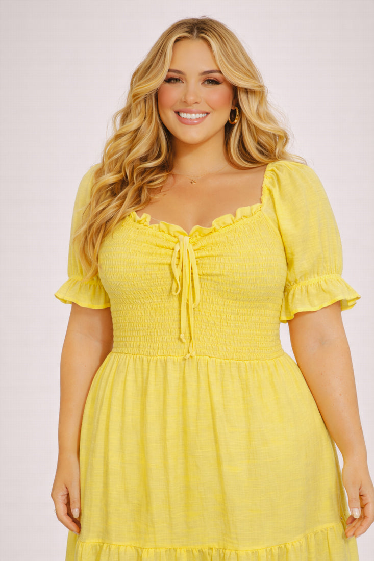 Winslow Dresses Plus Size Elena Ruffle Dress - Yellow