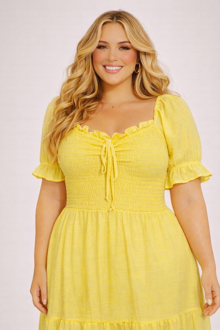 Winslow Dresses Plus Size Elena Ruffle Dress - Yellow