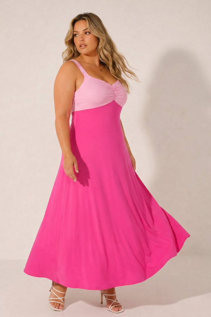 Curvy Sense Inc. Dresses Plus Size Endless Romance Maxi Dress - Pink