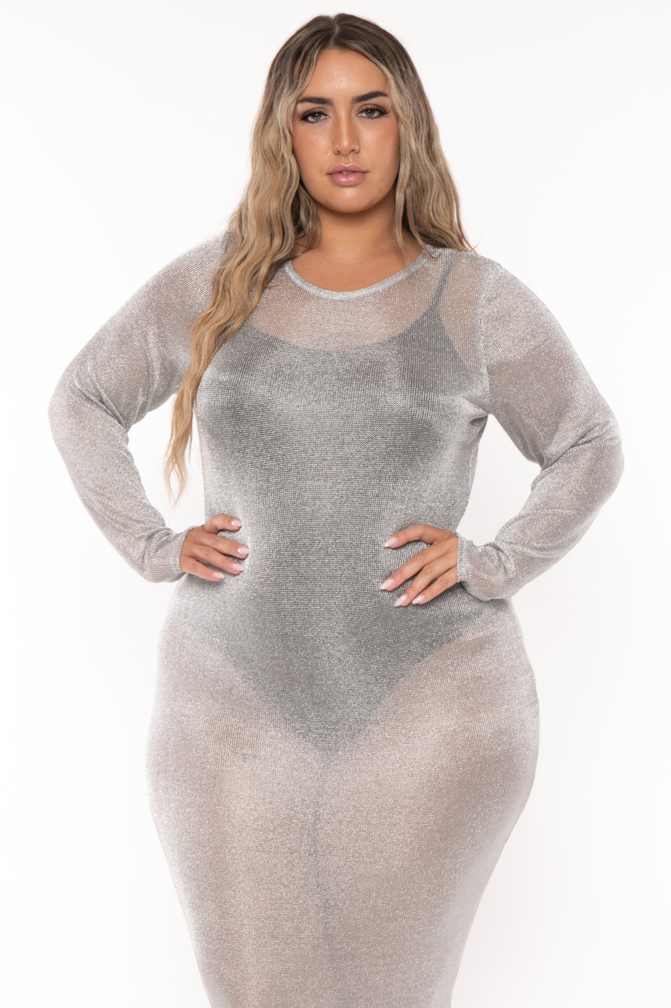 Mesh dress plus size best sale