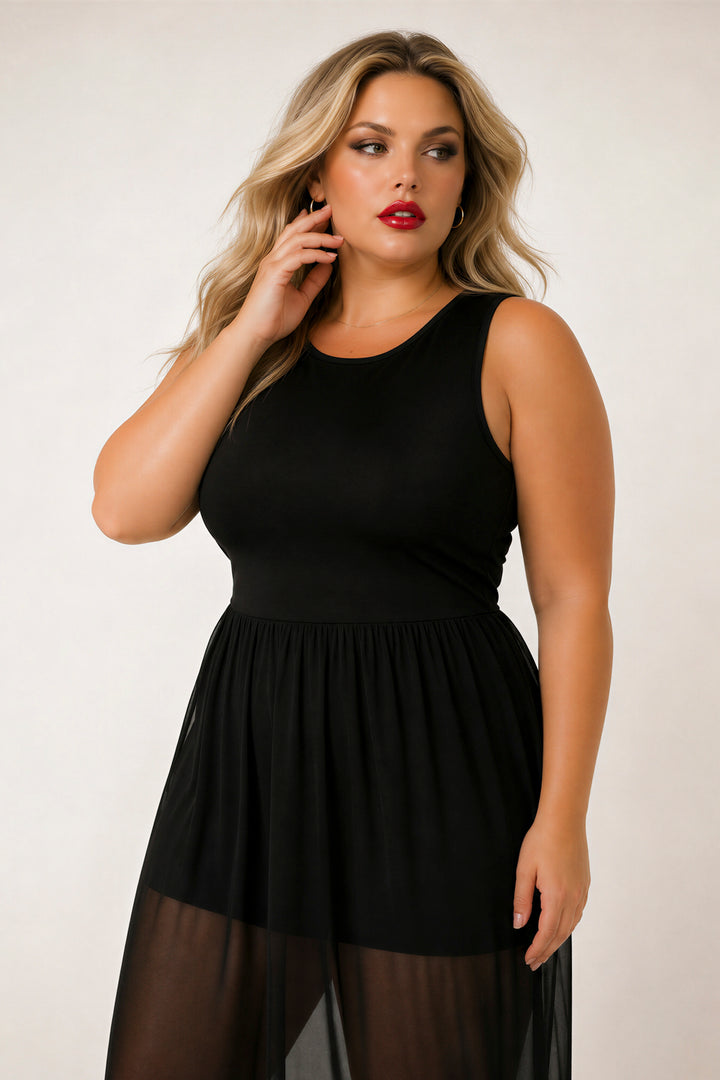Curvy Sense Inc. Dresses Plus Size Esme Maxi Romper - Black